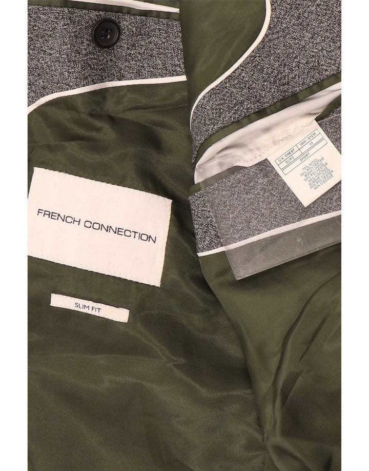 Giacca blazer da uomo a 2 bottoni French Connection UK 38 Grigio medio chiazzato