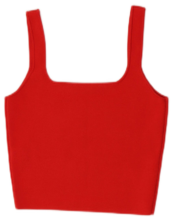 Canotta corta da donna Zara UK 8 piccola rossa in poliestere