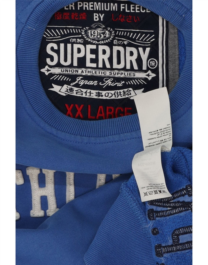 Felpa grafica da uomo Superdry Maglione 2XL Cotone blu