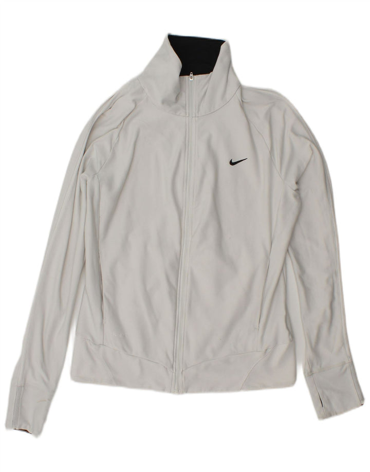 Giacca da tuta da donna Nike Dri Fit Top Jacket UK 14/16 Large Bianca