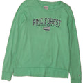 CHAMPION Womens Graphic Sweatshirt Jumper UK 14 Medium Green Cotton Vintage Champion and Second-Hand Champion from Messina Hembry 