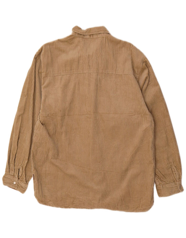 Camicia da uomo in velluto a coste Mustang, cotone beige medio
