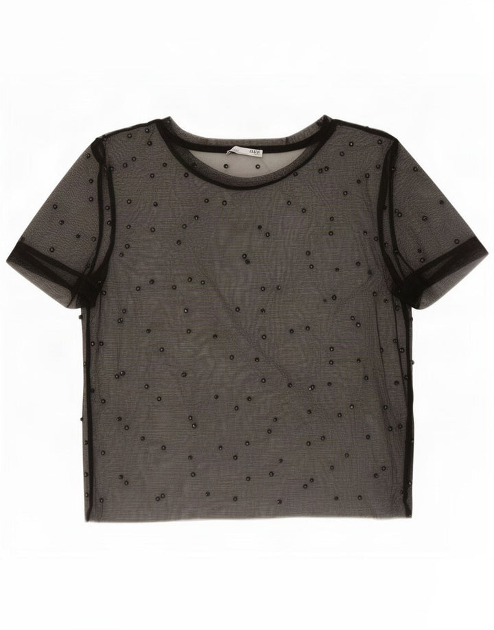 Top corto trasparente da donna Zara UK 10 piccolo nero