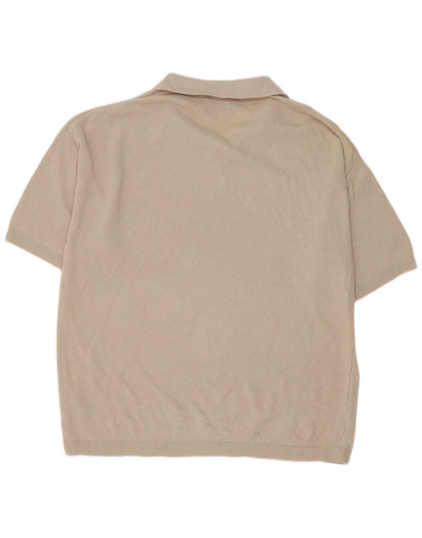 Jack & Jones Maglione da uomo a maniche corte con collo a polo XL in cotone beige