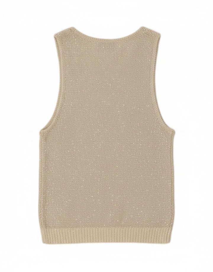 Canotta in maglia da donna Zara UK 12 Poliestere grigio medio