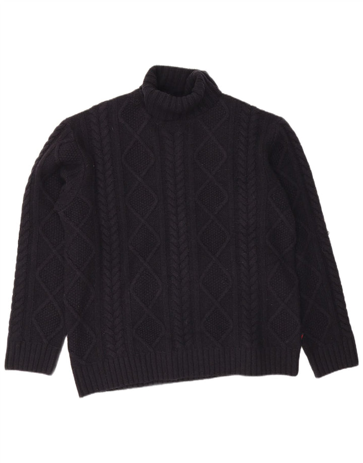 Maglione Kappa da uomo a collo alto 2XL in lana blu navy