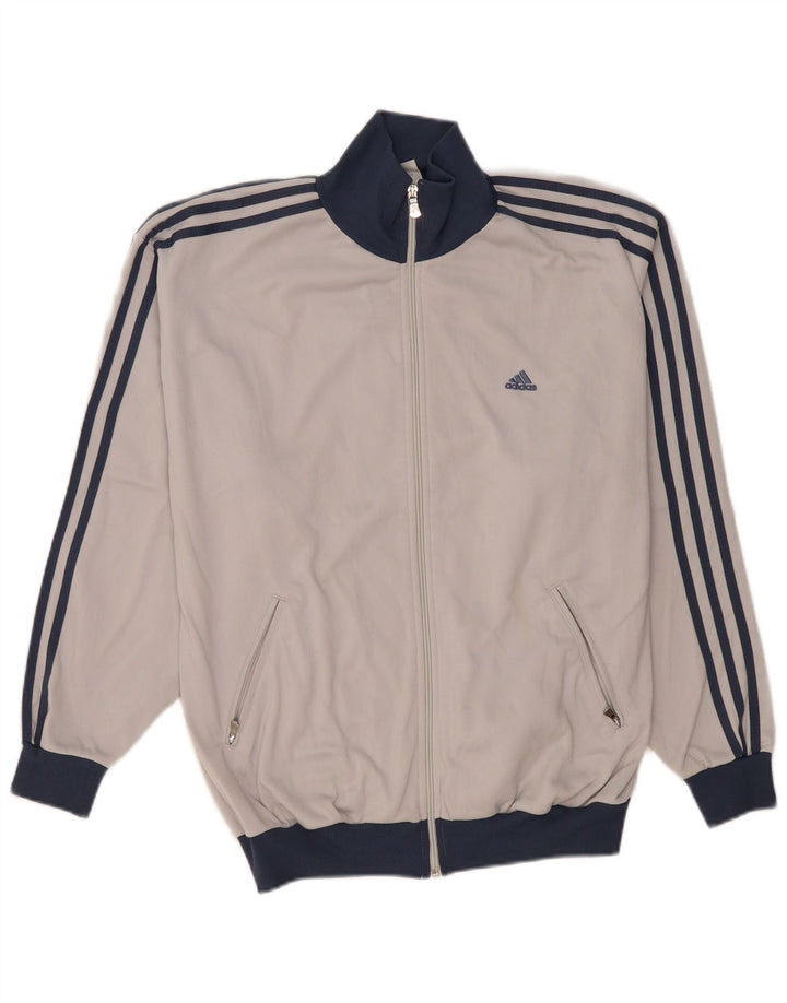 Giacca da tuta da uomo Adidas UK 38/40 Poliestere grigio medio