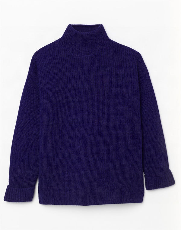 Maglione maglione collo alto da donna Karen Millen UK 14 Viola medio