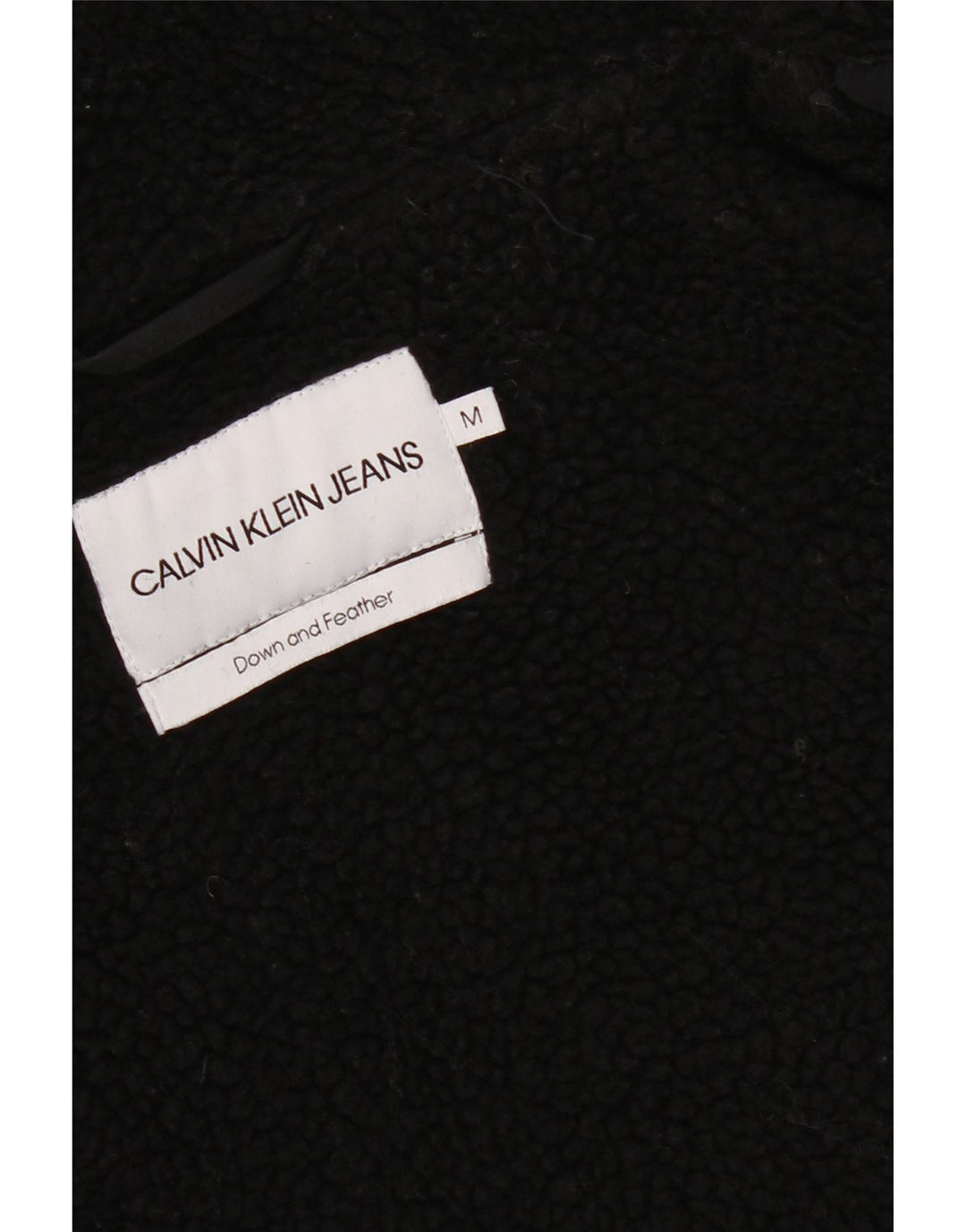Giacca imbottita con cappuccio da uomo Calvin Klein UK 38 poliestere nero medio