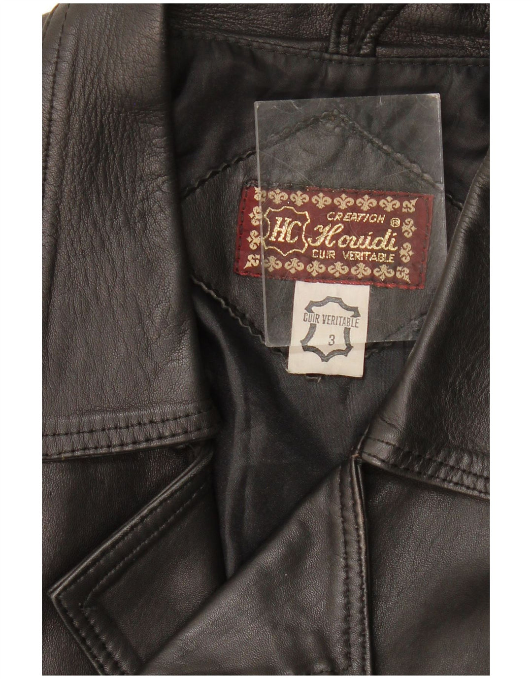 Giacca da motociclista in pelle da donna VINTAGE UK 14 Pelle nera media