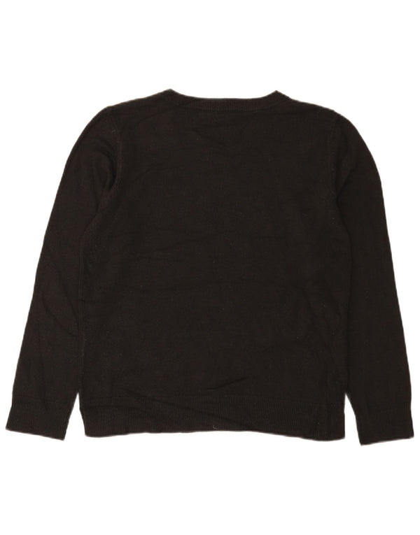Maglione maglione girocollo da donna Marks & Spencer UK 12 medio acrilico nero