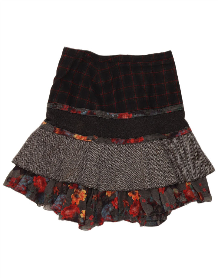 Gonna a strati da donna Bellissima W32 grande lana patchwork multicolore
