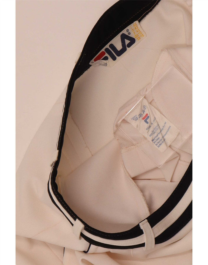 Mini gonna da tennis da donna Fila UK 12 Poliestere a righe bianche medie