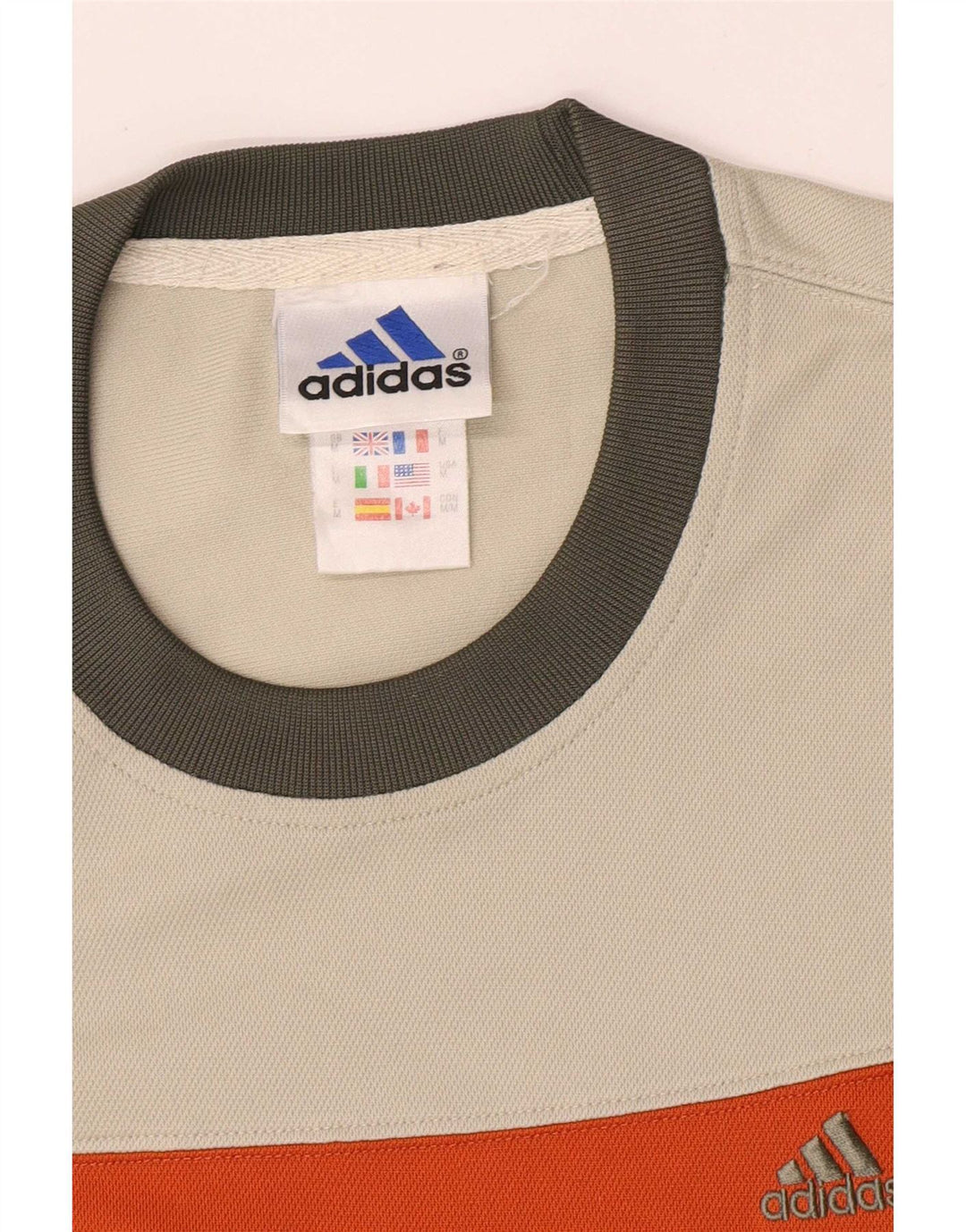 T-shirt da uomo Adidas Top in poliestere color block beige medio