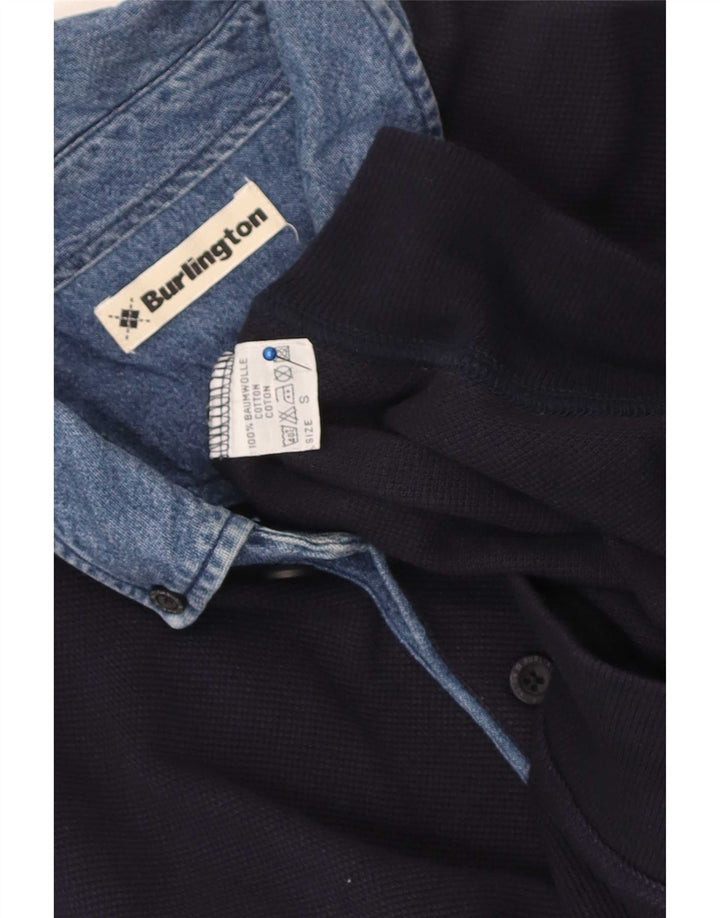 Felpa da uomo a collo alto Burlington, piccola, in cotone blu navy