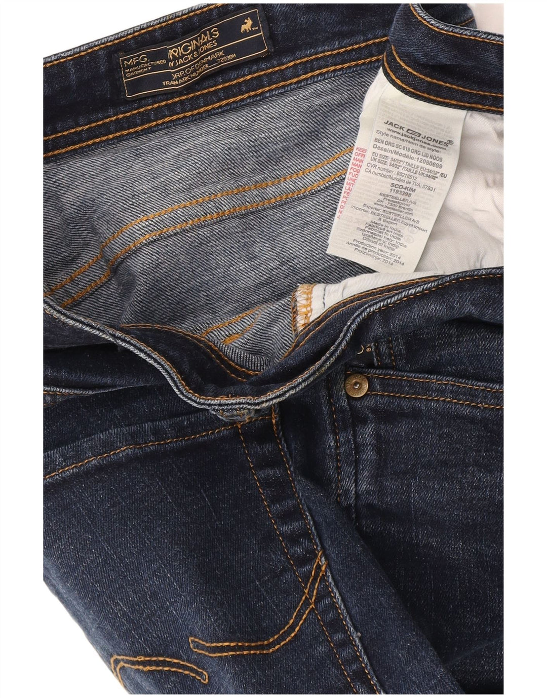 Jeans slim da uomo Jack & Jones W34 L32 cotone blu navy