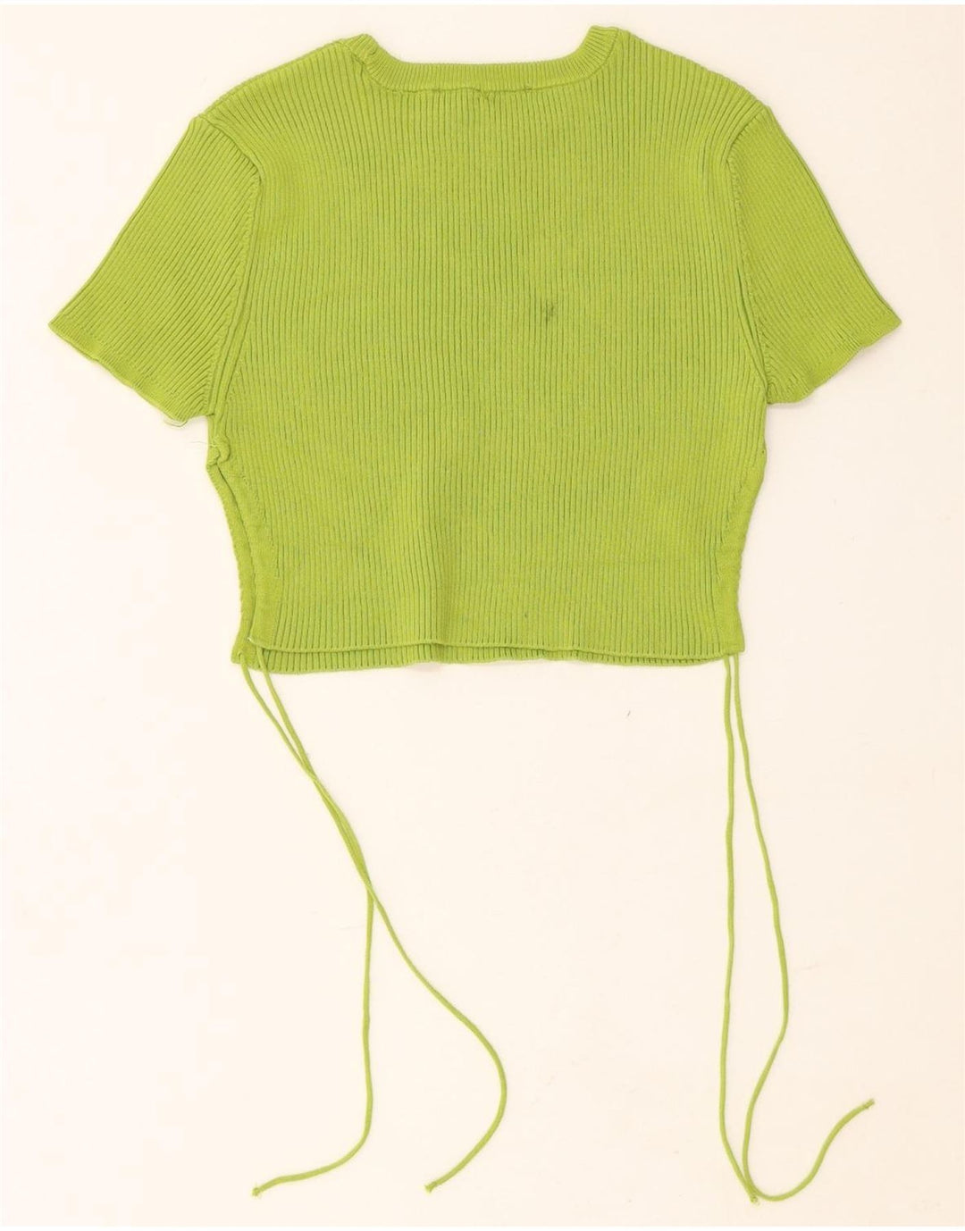 ZARA Womens Crop Blouse Top UK 8 Small Green Vintage Zara and Second-Hand Zara from Messina Hembry 