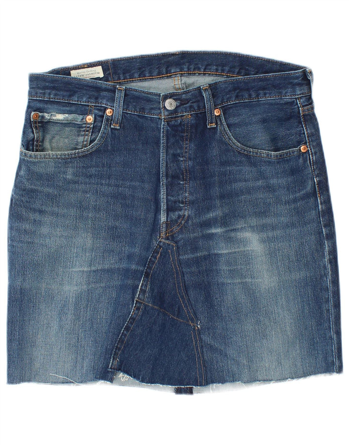 LEVI'S Gonna in denim 501 da donna W32 grande in cotone blu