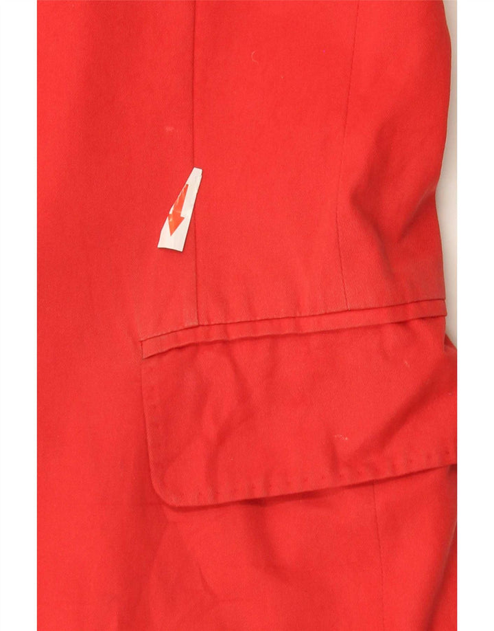 Giacca blazer a maniche corte a 2 bottoni da donna Max Mara UK 14 grande cotone rosso