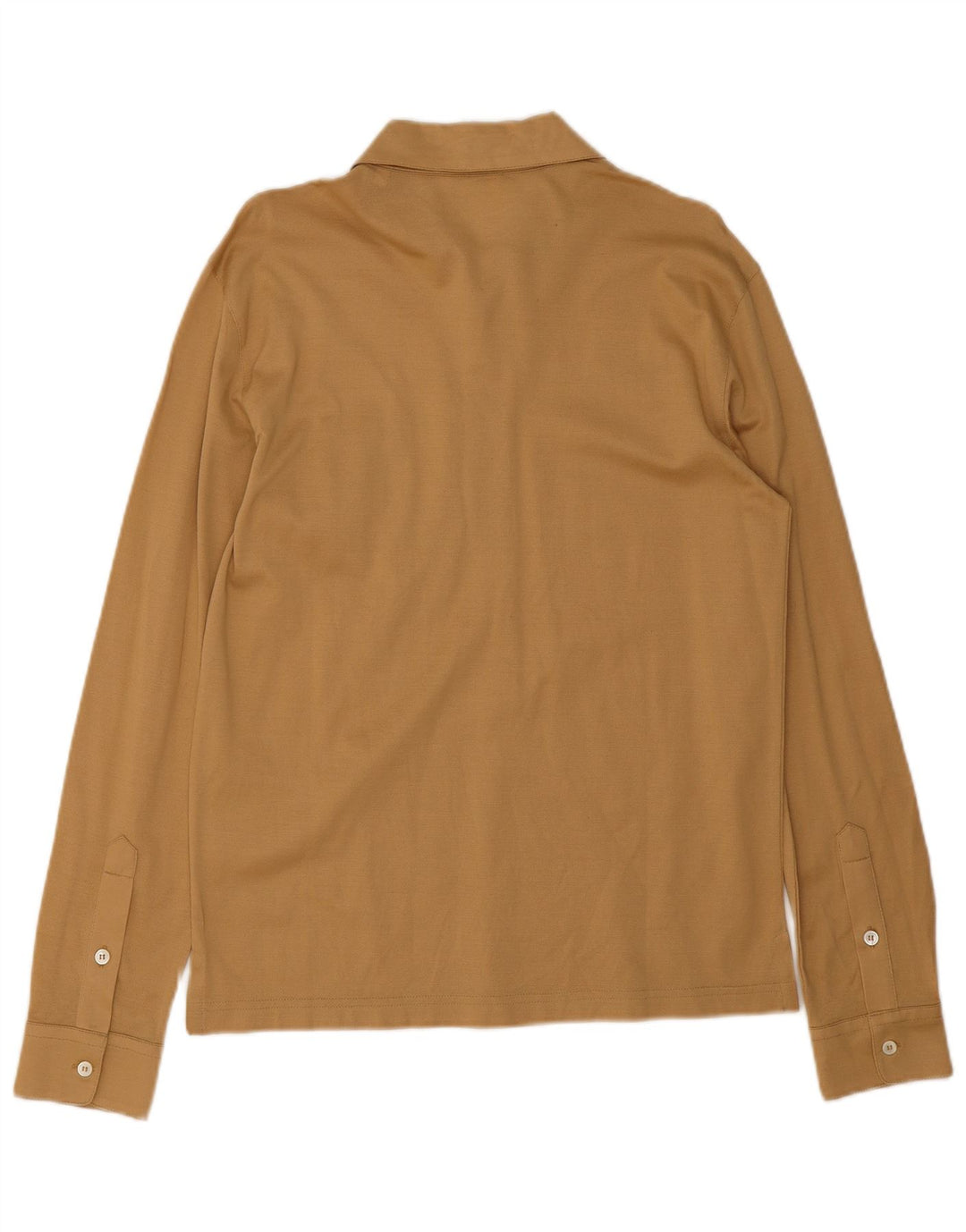 Polo vintage da uomo a maniche lunghe beige medio