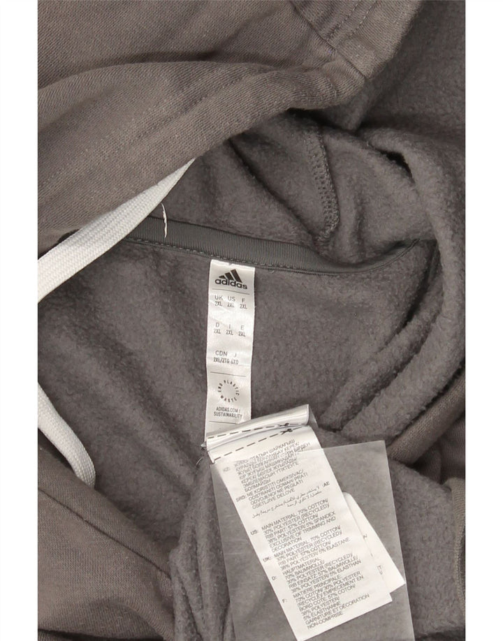 Felpa con cappuccio da uomo Adidas 2XL in cotone grigio