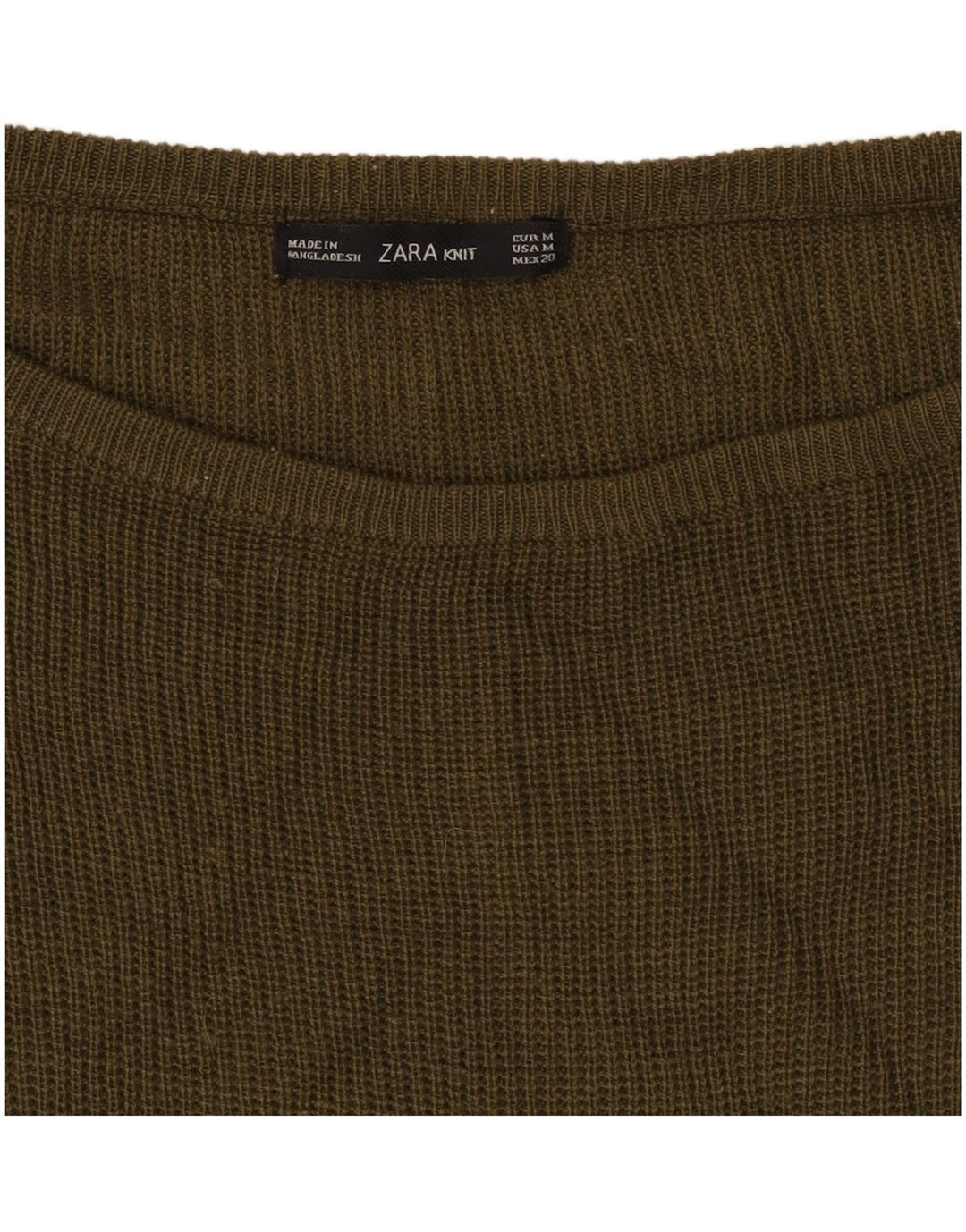 Maglione maglione con scollo a barca da donna Zara UK 14 medio cachi