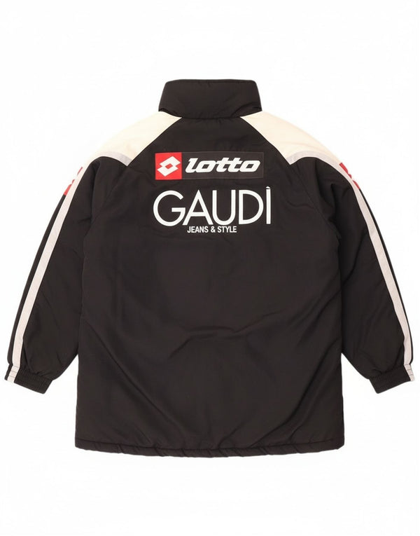Cappotto giacca a vento con grafica da uomo Lotto UK 44 2XL Nylon color block nero