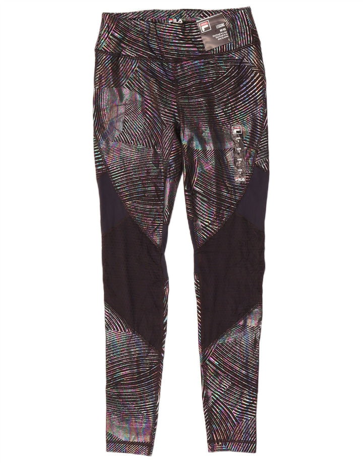 Leggings Fila da donna UK 10 Small Poliestere Colourblock multicolore