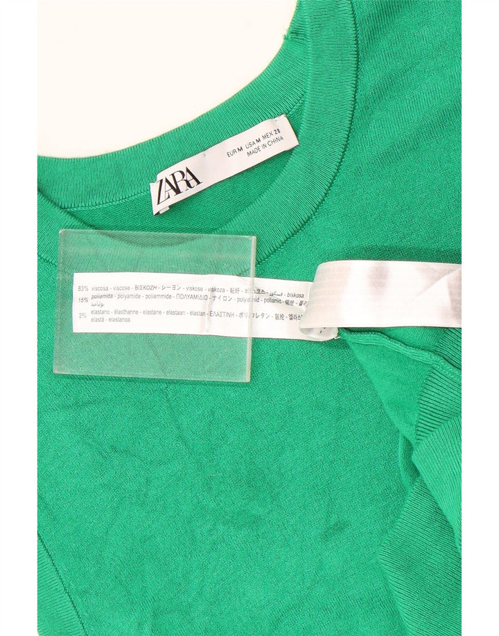 Canottiera da donna Zara UK 12 in viscosa verde medio