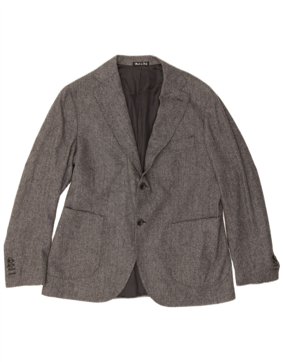 Giacca Blazer da Uomo a 2 Bottoni Carlo Barbera IT 50 Large Grigio a Spina di Pesce