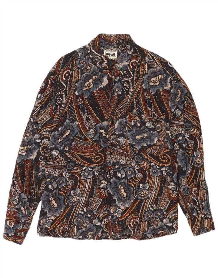 Camicia vintage da uomo con motivo cachemire medio multicolore