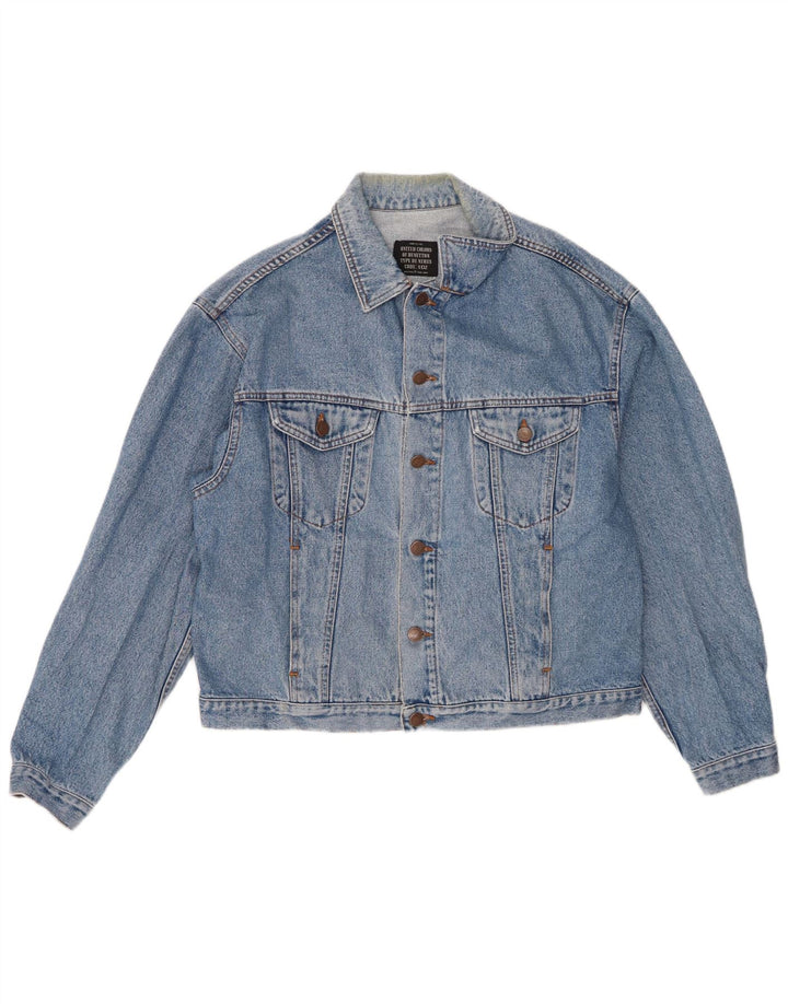 Giacca Jeans Uomo Benetton IT 48 Blu Medio Cotone
