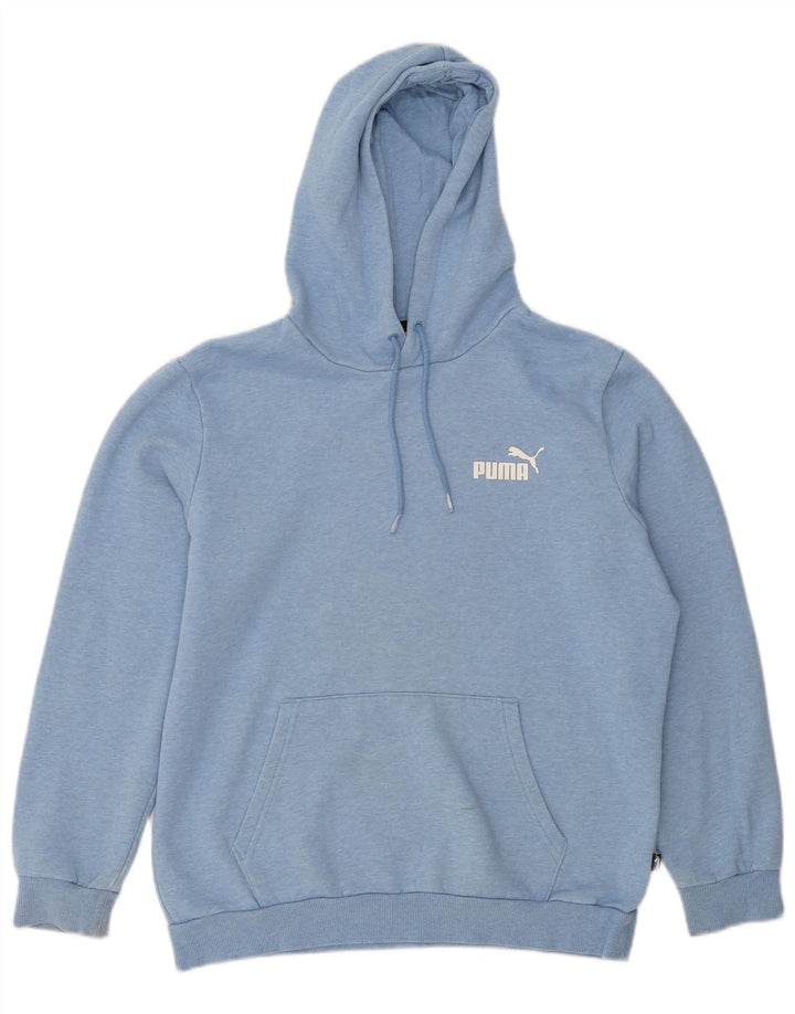 Felpa con cappuccio da uomo Puma in cotone chiazzato blu medio