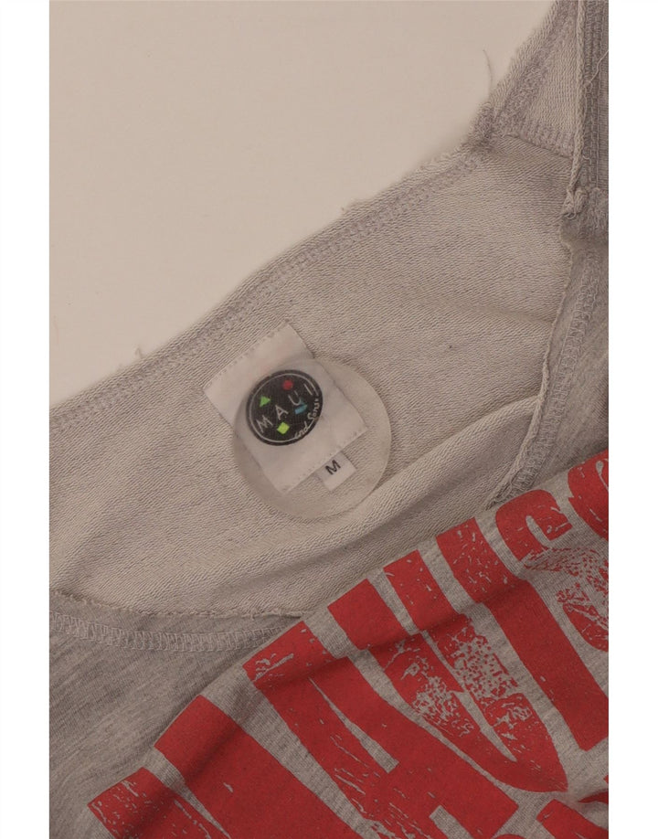 Top grafico corto da donna Maui and Sons manica 3/4 UK 14 Grigio medio