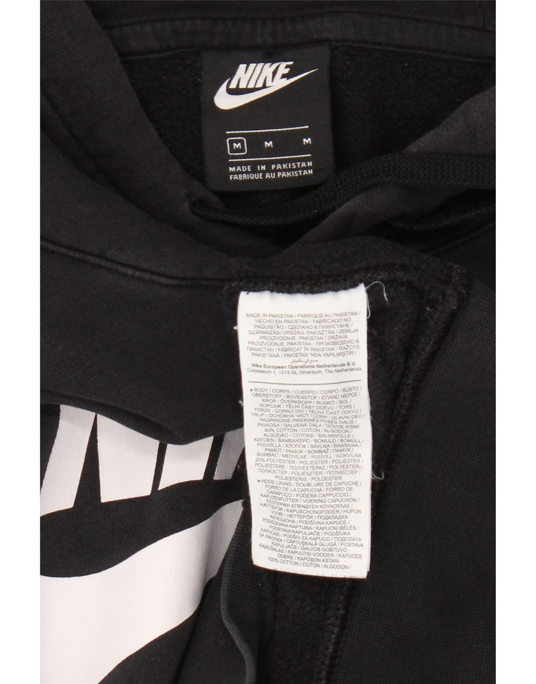 Felpa con cappuccio grafica Nike da uomo in cotone nero medio