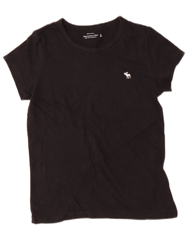 T-shirt da donna Abercrombie & Fitch UK 10 piccola in cotone nero