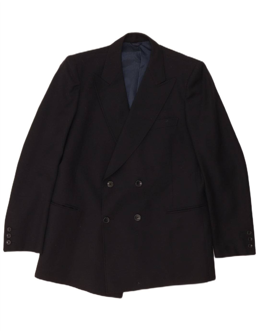 Giacca blazer doppiopetto vintage da uomo UK 38 media nera