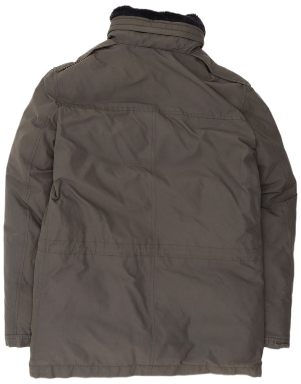 Giacca Parka da uomo Rifle UK 40 Large in cotone grigio