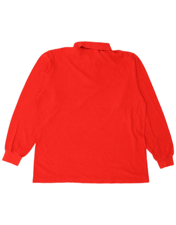 Polo LACOSTE da uomo a maniche lunghe taglia 5 grande in cotone rosso