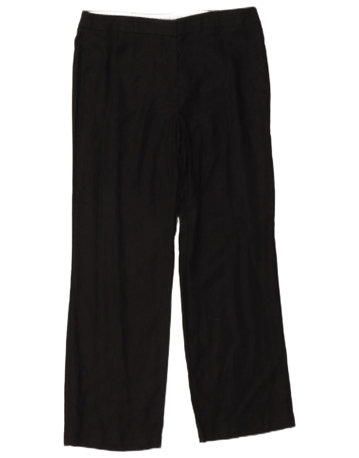 Pantaloni da abito dritti da donna Marks & Spencer UK 14 Large W32 L29 Neri