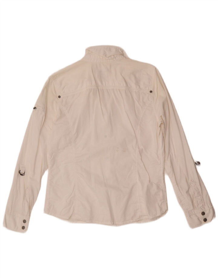Camicia da donna Eddie Bauer UK 14 cotone bianco medio