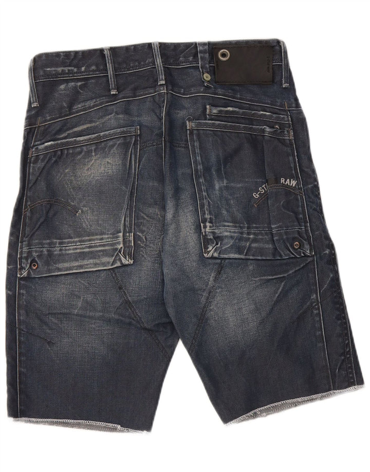 Pantaloncini di jeans da uomo G-Star W31 cotone blu navy medio