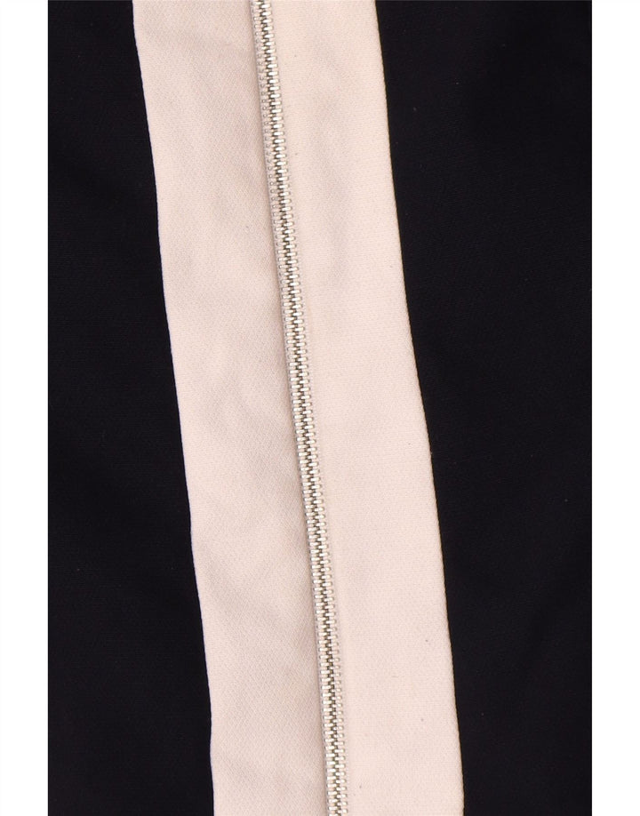 Giacca blazer con zip intera da donna Zara UK 14 grande poliestere color block nero