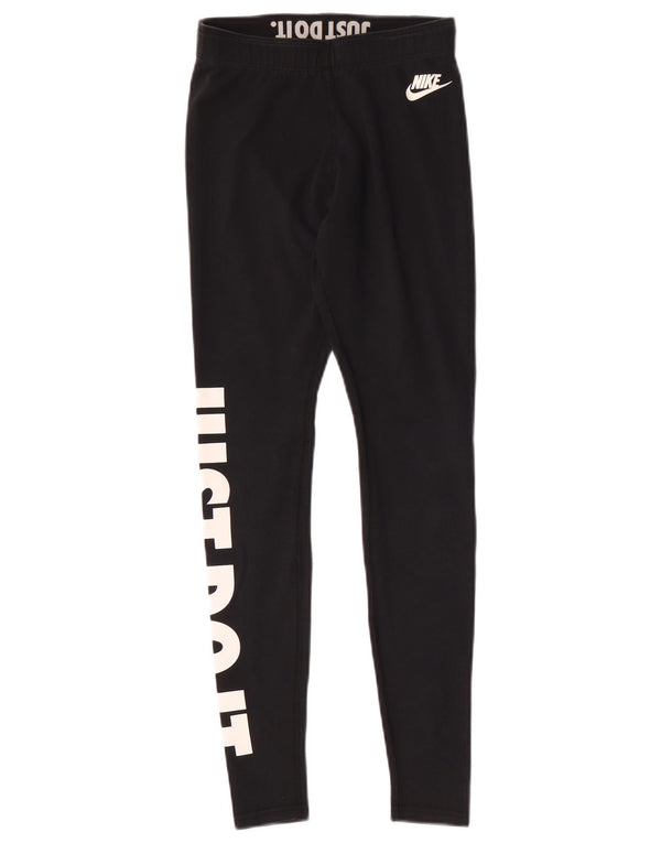 Leggings grafici da donna NIKE UK 4 XS cotone nero