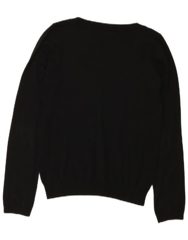 Maglione maglione con scollo a barca da donna Zara UK 14 grande cotone nero