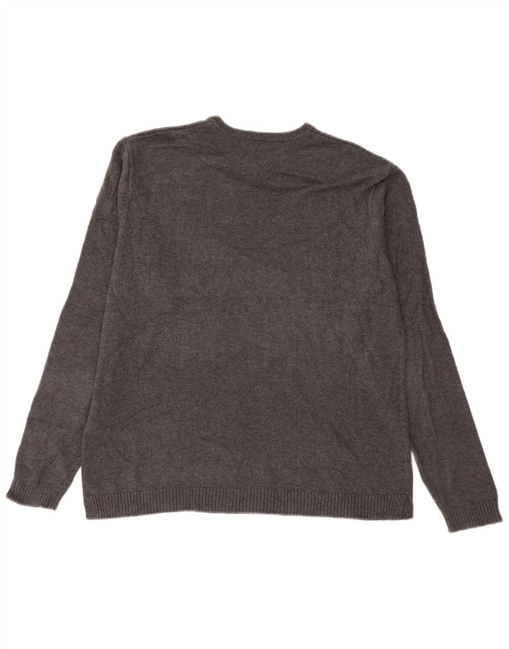 Maglione da uomo con scollo a V Gap in cotone grigio medio