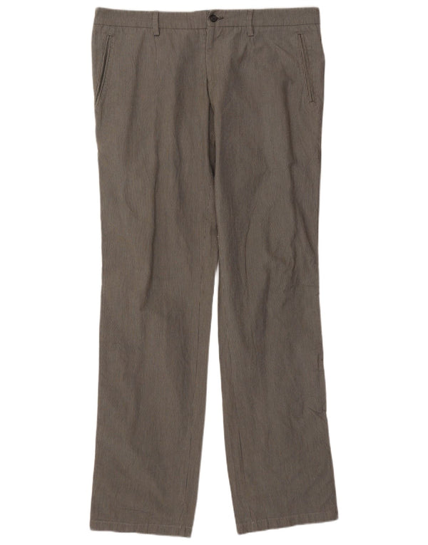 Pantaloni chino dritti da uomo Dolce & Gabbana W38 L36 cotone gessato grigio