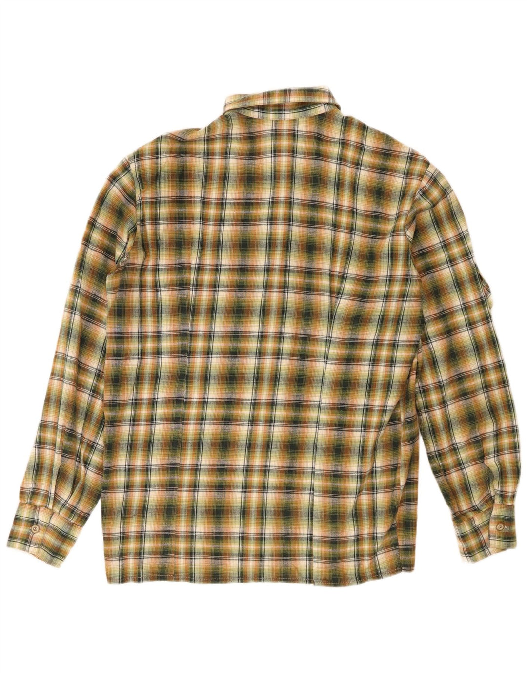 Camicia vintage da donna in flanella IT 48 XL in cotone a quadri verdi