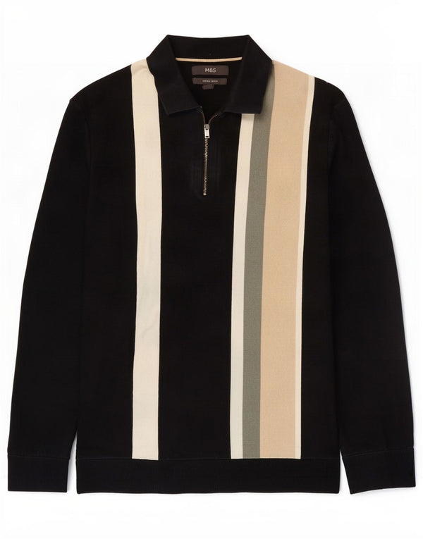 Maglione da uomo Marks & Spencer con collo alto, blocco colore nero medio
