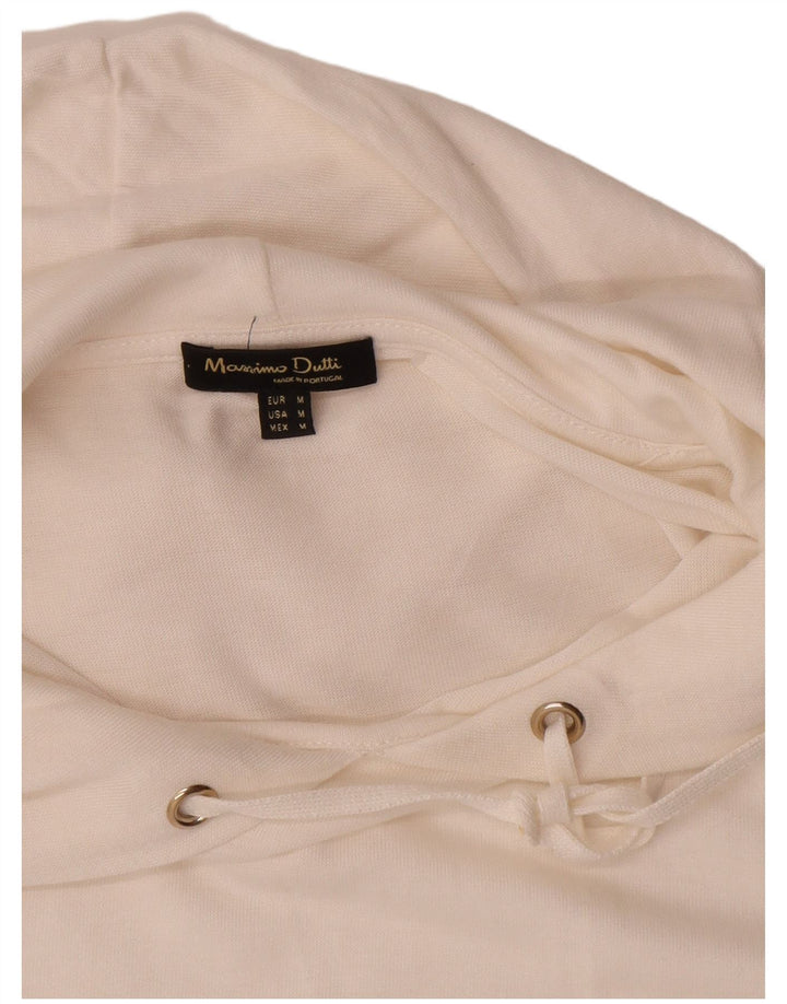 Maglione con cappuccio da donna Massimo Dutti UK 12 Lyocell bianco medio